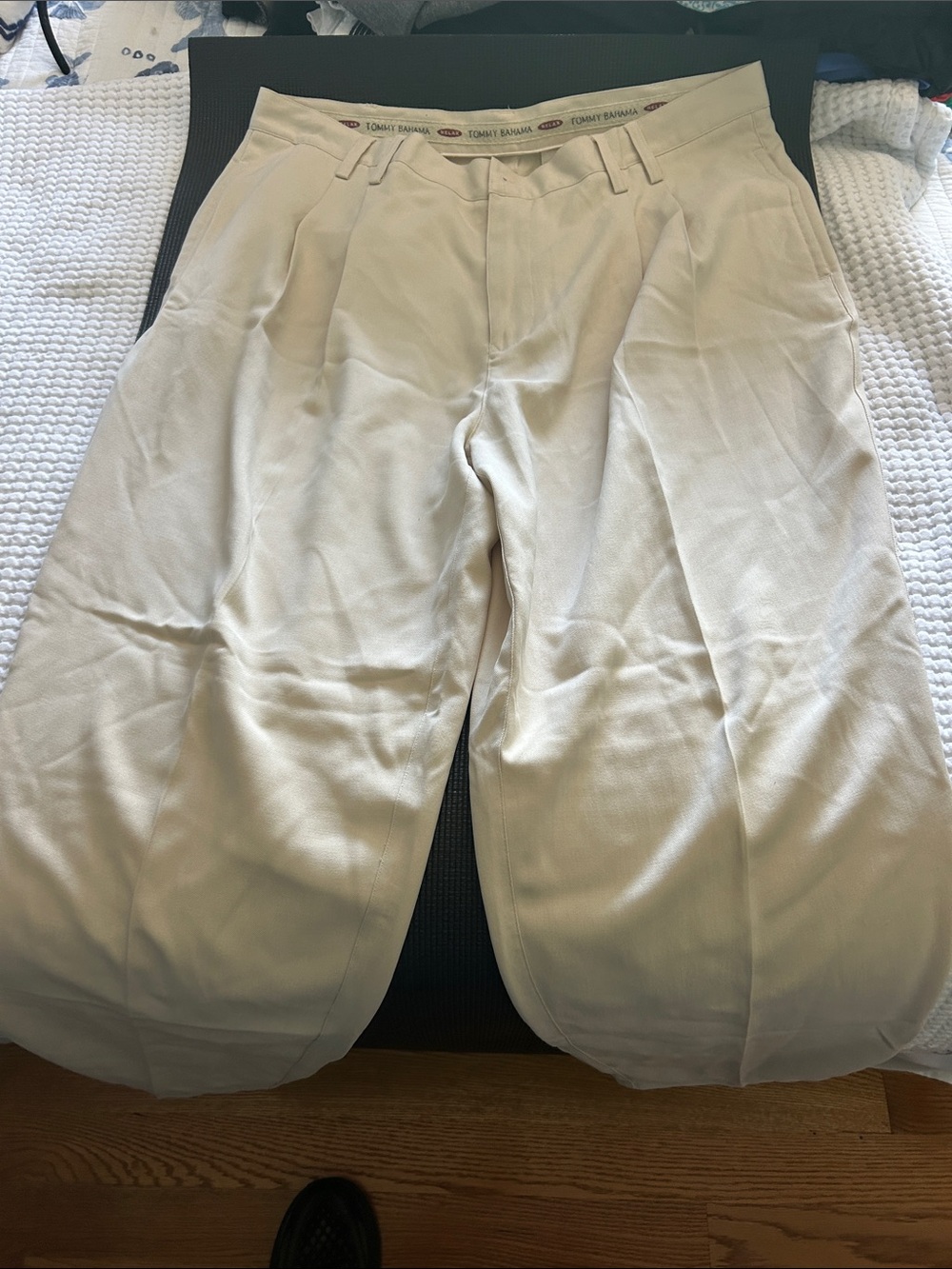 Tommy Bahama Beige Pleated Men's Dress Pants
